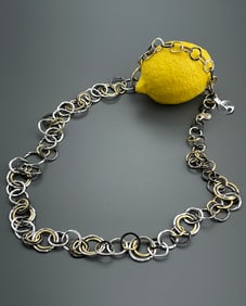 Modern Design Alfani Gold Silver Blackened Loop Necklace