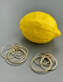 Gold Tone Multiple Hoops Earrings