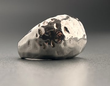Hammered Hollow Sterling Silver Domed Ring