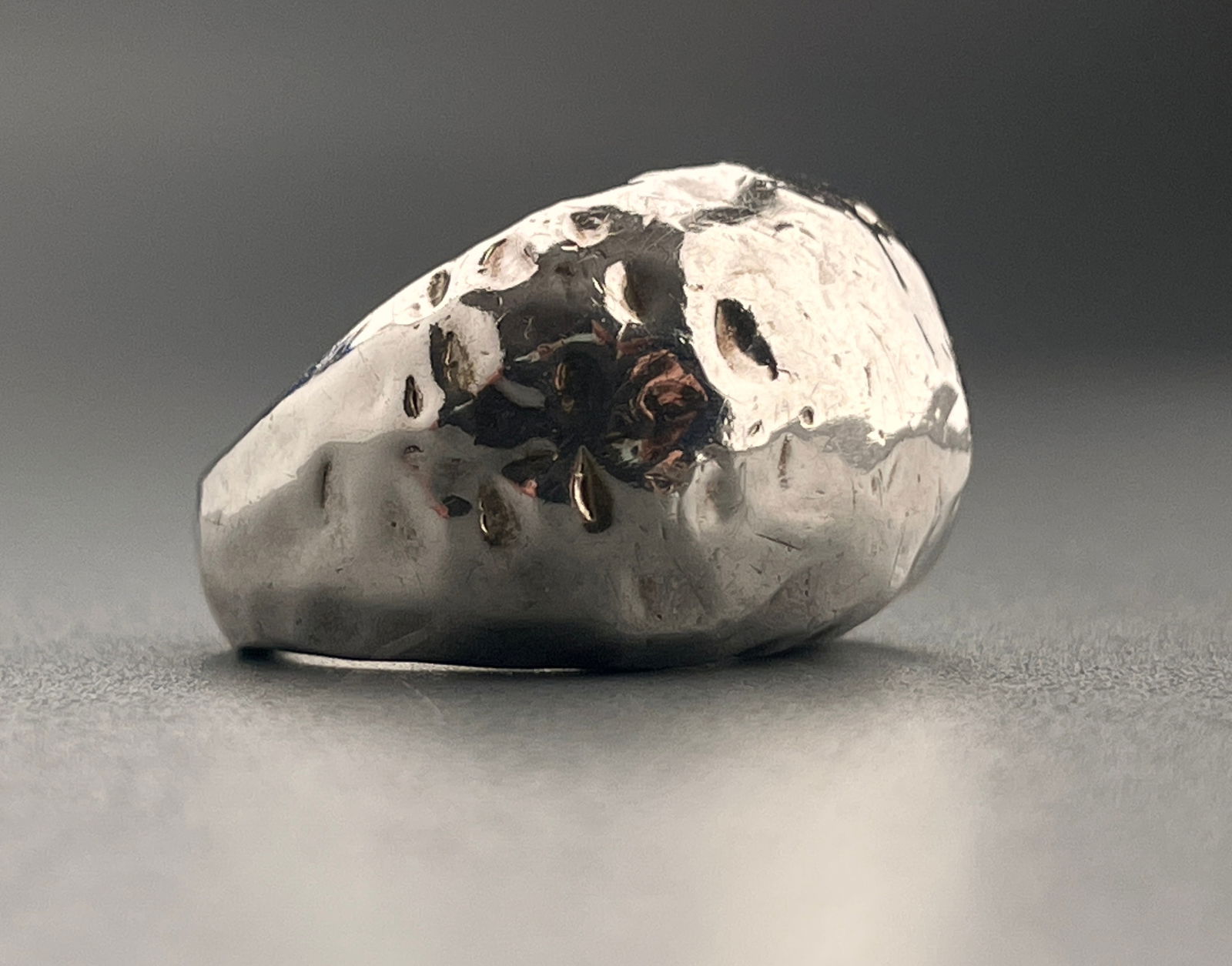 Hammered Hollow Sterling Silver Domed Ring (1 of 7)
