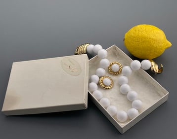 Donald Stannard Vintage Costume Jewelry Set Earrings & Necklace Circa 70s