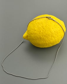 Italian 925 Sterling Silver Ball Link Chain Necklace