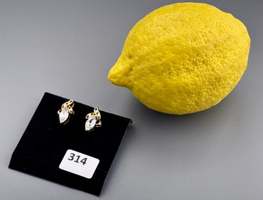 Pair of Unused Simulated Diamonds Costume Jewelry Earrings