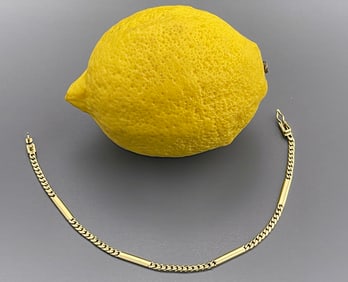 18K Gold Chain & Bar Bracelet