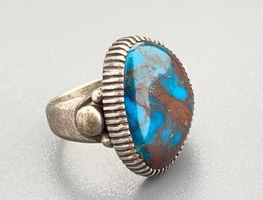 Good Vintage Turquoise Native American Ring Old Pawn Jewelry