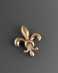 Antique 14K Gold Fleur de LIs Chatelaine Watch Brooch Pocket Watch Fob Chain Hook Hanger