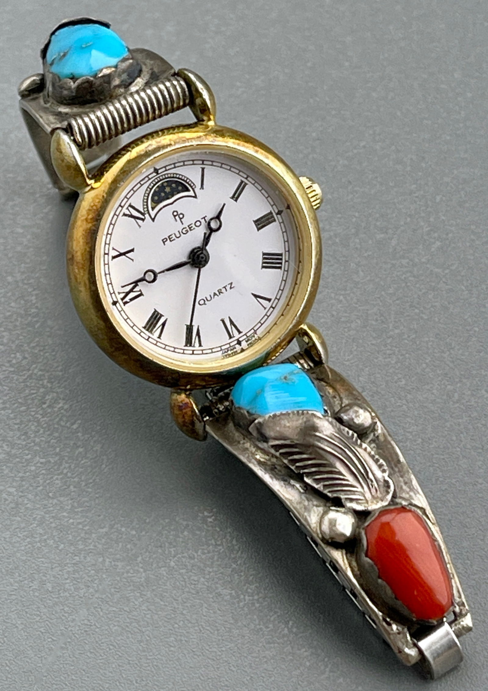 Carmelita Simplicio Zuni Sterling Silver Turquoise Coral Native American Artisan Silver Parts on (1 of 5)