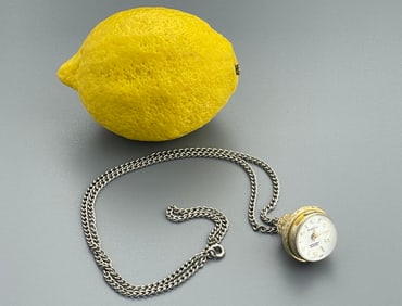 Vintage Saxony Pendant Watch Unbreakable Mainspring Wind Up Movement for Repairs