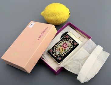 Vintage Magnin & Co Petit Point Tapestry Design Blocknote Set