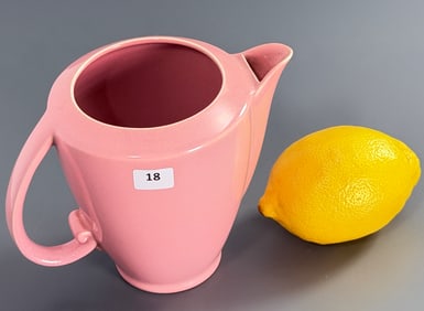 Vernon Kilns Ultra California Pottery Art Deco Pitcher Pink Pottery c 1930