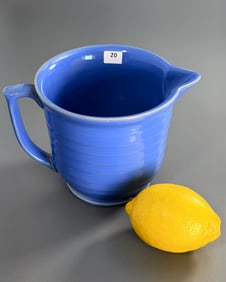 Vintage Bauer Ribbed Stoneware Pitcher Vintage Ringware Art Deco Design Pottery