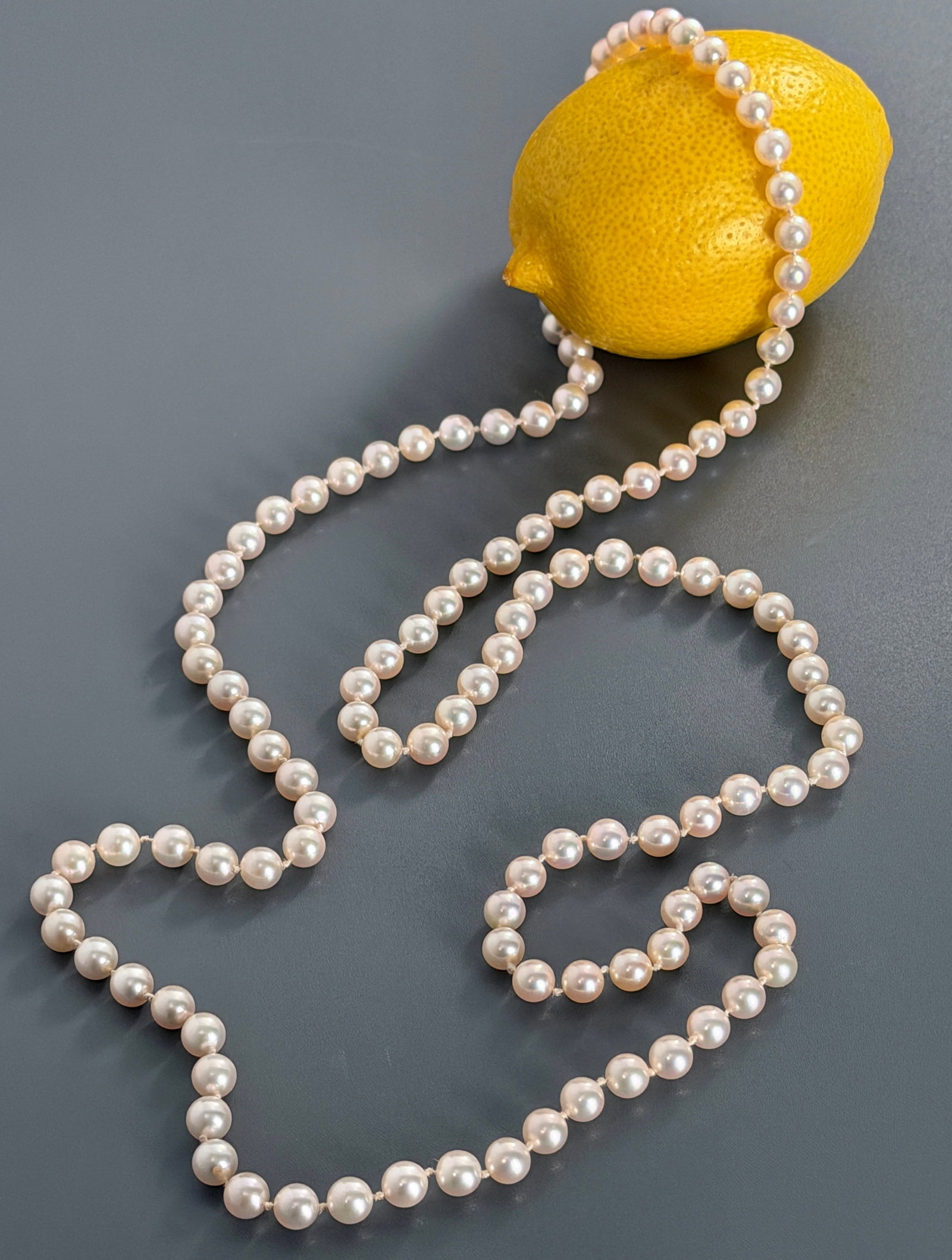 Beautiful Cultured Pearl Eternity Necklace: Beautiful Cultured Pearl Eternity Necklace Approximately 38 inches strand of pearls 6 3/4 mm in diameter. For all high ticket items, including watches and jewelry, thebuyer identity has to be confirme