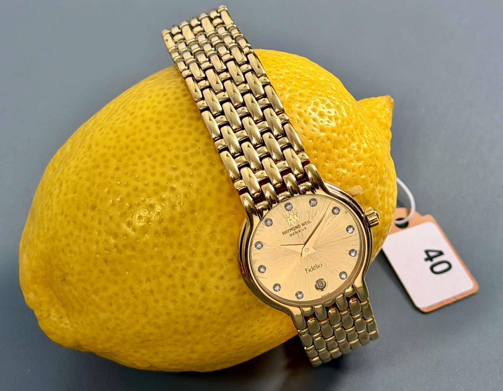 Raymond Weil Fidelio Date Quartz Diamond Dial Swiss Ladies Watch Monte Sereno Estate: Raymond Weil Fidelio Date Quartz Diamond Dial Swiss Ladies Watch Monte Sereno Estate Please Note: Vidi Vici Gallery does not test clocks, watches, musical instruments, photo, video or electronic equip