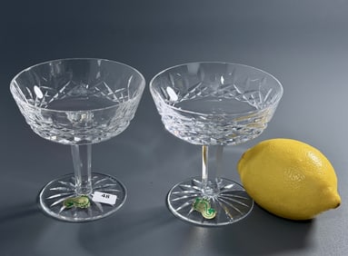 Champagne Coupes Vintage Waterford Crystal Stemaware Lot of 2