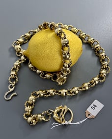 Gilded Costume Jewelry Neck Chain Necklace