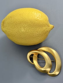 Steve Vaubel Abstract Modernist High Karat Gold Gilded Mid Century Brooch