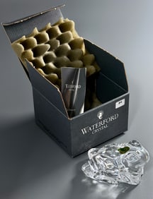 Vintage Waterford Crystal Frog Toad Glass Paperweight