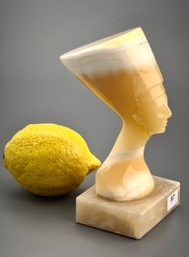 Nefertiti Carved Onyx Bust Paperweight