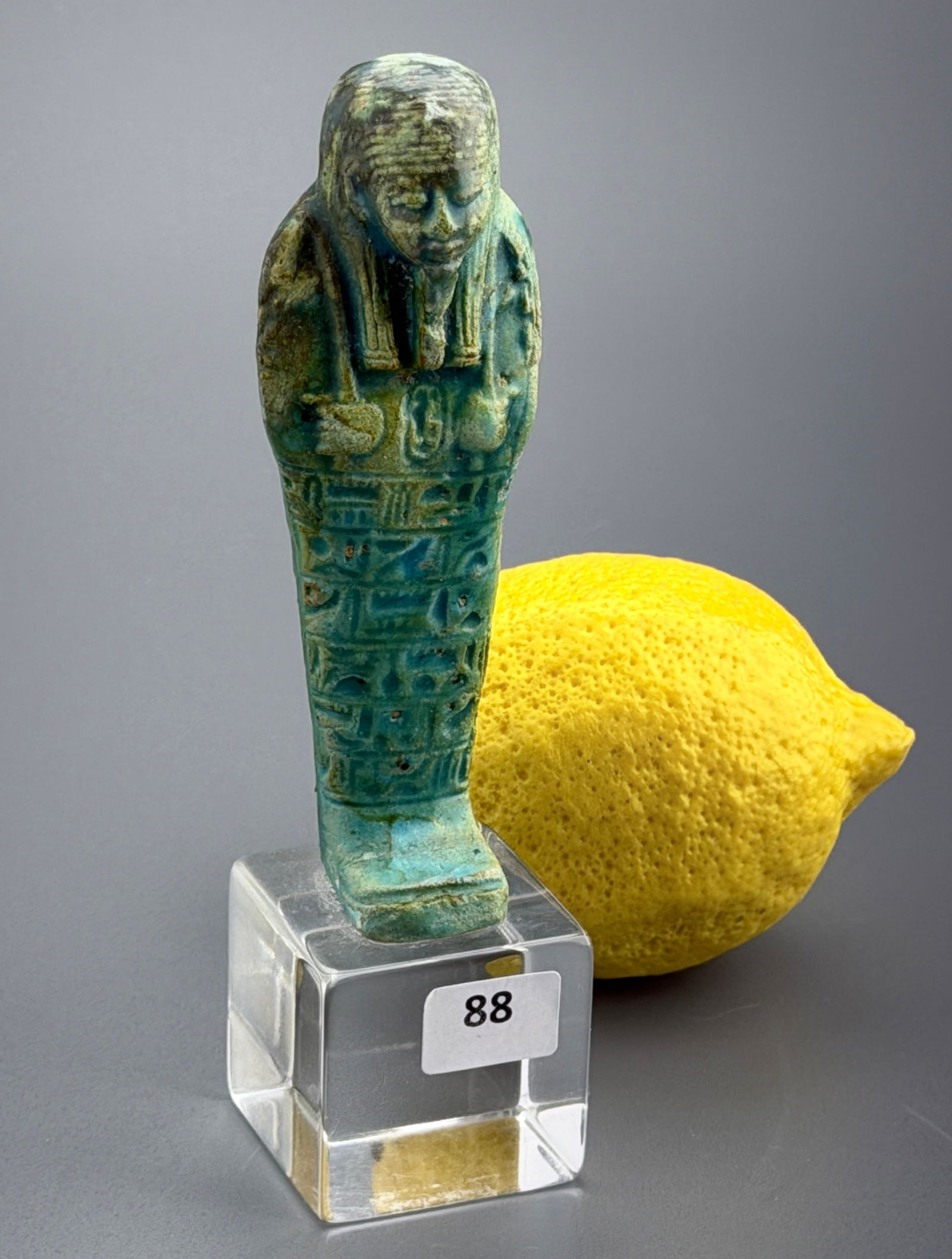 Egyptian Turquoise Blue Faience Ushabti Figurine: Egyptian Turquoise Blue Faience Ushabti Figurine Approximately 6 inches tall. For all high ticket items, including watches and jewelry, thebuyer identity has to be confirmed prior to shipping. Shippin