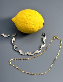 Sterling Silver Dolphin Bracelet with Extra Link and Gold Plated Dolphin Necklace