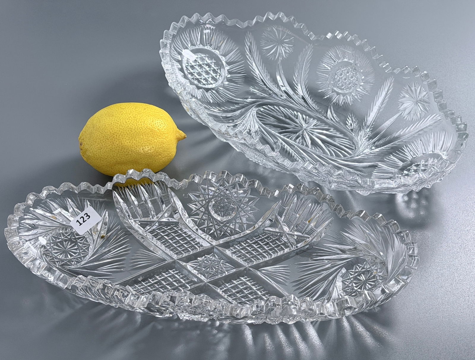 EAPG Vintage Pattern Glass Serving Celery Dishes Lot of 2 (1 of 6)