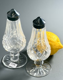 Vintage Waterford Crystal Large Salt Pepper Shakers Made in Ireland