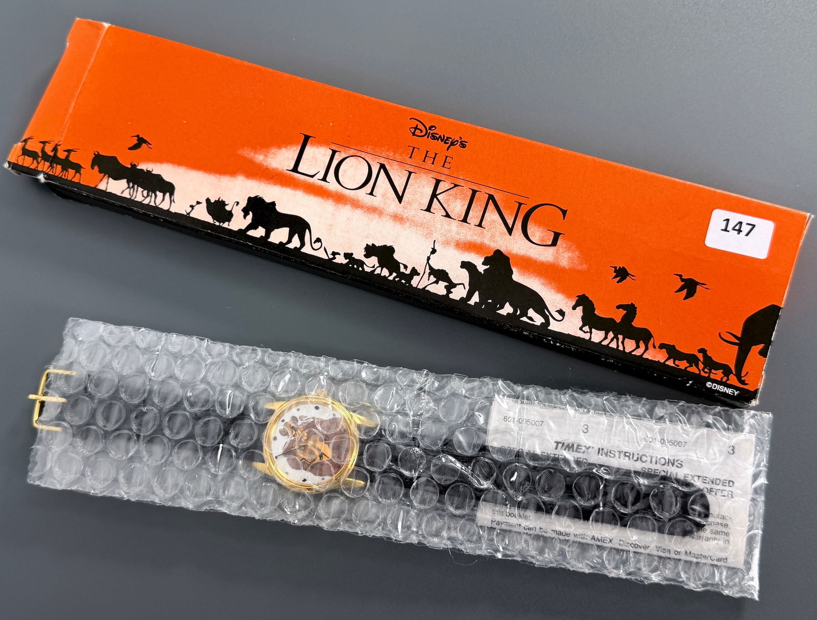 Disney Lion King Vintage 1994 Timex Advertisement Watch on Leather Strap Never Used in Original Box (1 of 4)