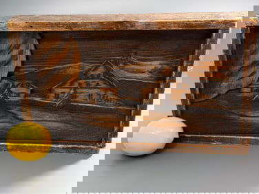 AlpIne Chalet Vintage 3-D Wood Carved Wall Plaque