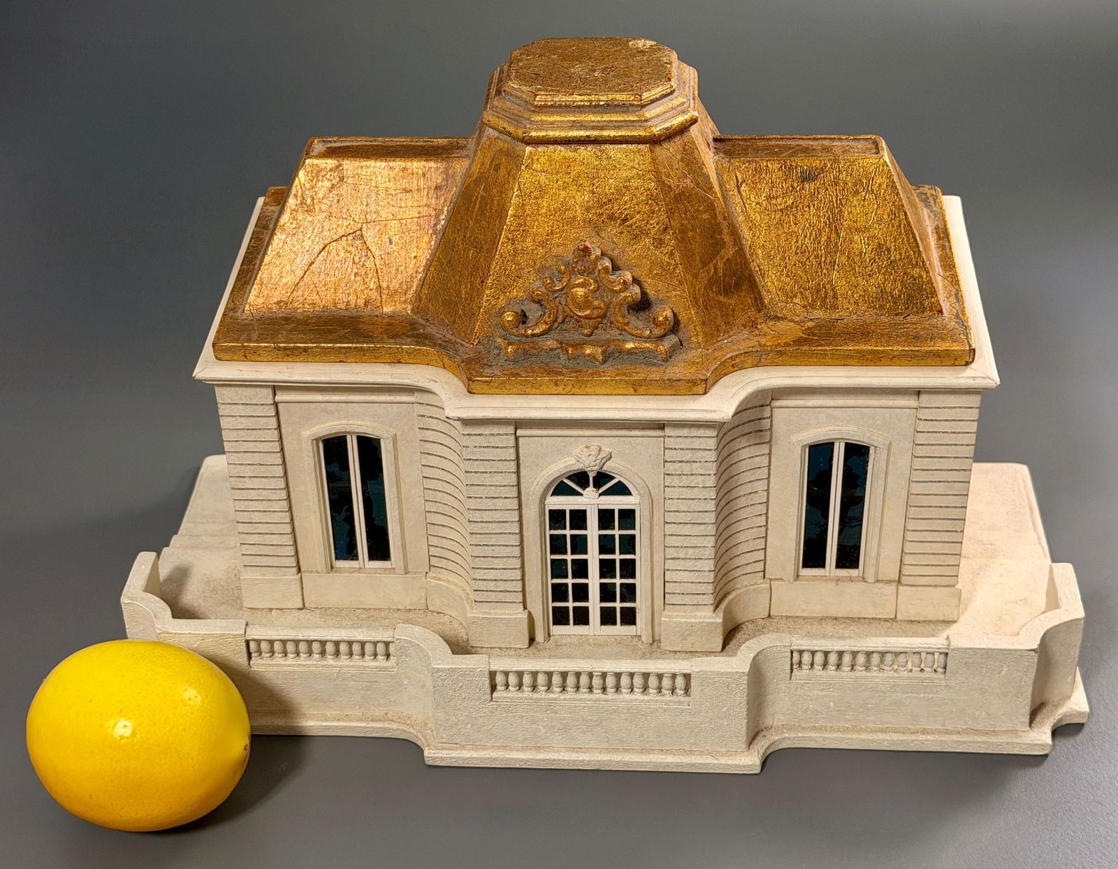 Miniature Architectural Model Cottage Building Trinket Box Rich Gold Leaf Finishes on the Roof Fine (1 of 10)