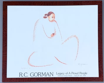 Signed by R.C. Gorman Legacy of A Proud People Native American Culture Framed Exhibition Poster