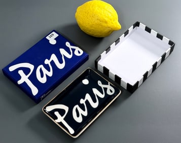 Modern Porcelain Paris Tray Cottage Style Soap Dish