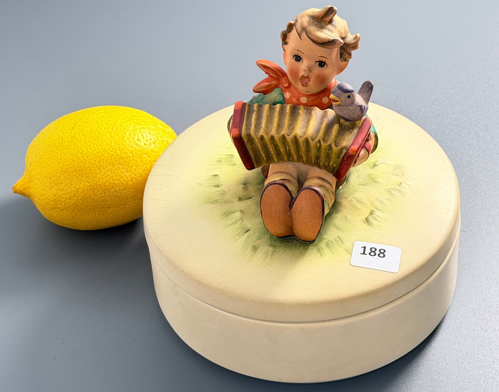 Goebel Hammel Candy Dish Trinket Box Figural Lid Cover Made in West Germany: Goebel Hammel Candy Dish Trinket Box Figural Lid Cover Made in West Germany Approximately 5 3/8 inches in diameter x 5 3/8 inches tall overall. For all high ticket items, including watches and jewelry