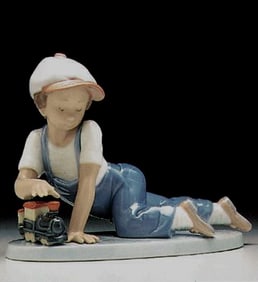 Lladro Porcelain 7619 All Aboard Boxed Never Used Vintage Retired Figurine