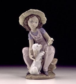 Lladro 06680 Friends Forever Retail $210 Spanish Name Mi Nueva Mascota Sculptor Virginia Gonzalez