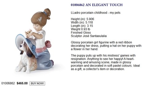 Lladro 06862 An Elegant Touch Porcelain Figurine Sculpted by Jose Santaeulalia Made in Spain Retail