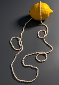 Fresh Water Pearl Necklace Vintage Long Eternity String