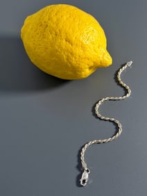 Italian 925 Sterling Silver Twisted Chain Sparkly Polished Link Bracelet