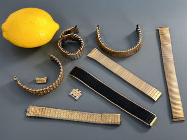 Used Mens Watch Stretch Bracelet Expandable Bands for Parts