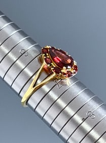 Genuine Garnet 14k Gold Vermeil Gemstone Sterling Silver Ring