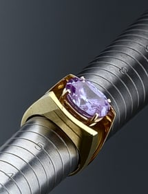 Mid Century Custom Made 14K Yellow Gold Ring with Sparkly Cubic Zirconia Stone Size 6 - 6 1/4