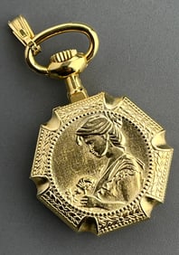 Lady Profile Swiss Pendant Watch Quality Mechanical Jeweled Incabloc Movement Old Stock Never Used