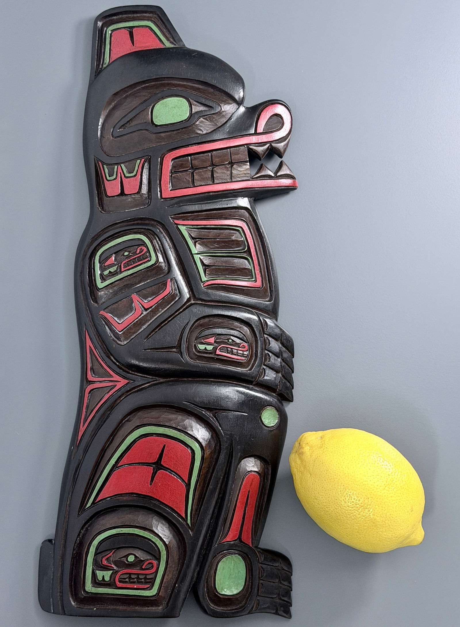 Northwest Coast Indigenous Art Bear Plaque by Artie George a Great Nephew of Chief Dan George of (1 of 5)