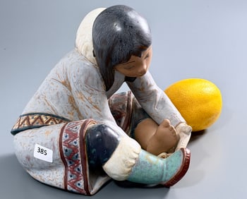 Lladro 1257 Eskimo Girl with Cold Feet Porcelain Figurine Inuit Arctic Collection Sculptured by