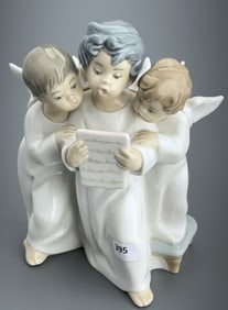 Cherubic Angels Choir Singing Lladro Porcelain Group Retired Figurine Made in Spain