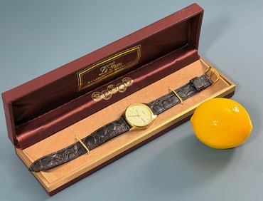 Vintage Le Gran S Day Date Quartz Watch c1970-s Original Box Replaced Leather Band