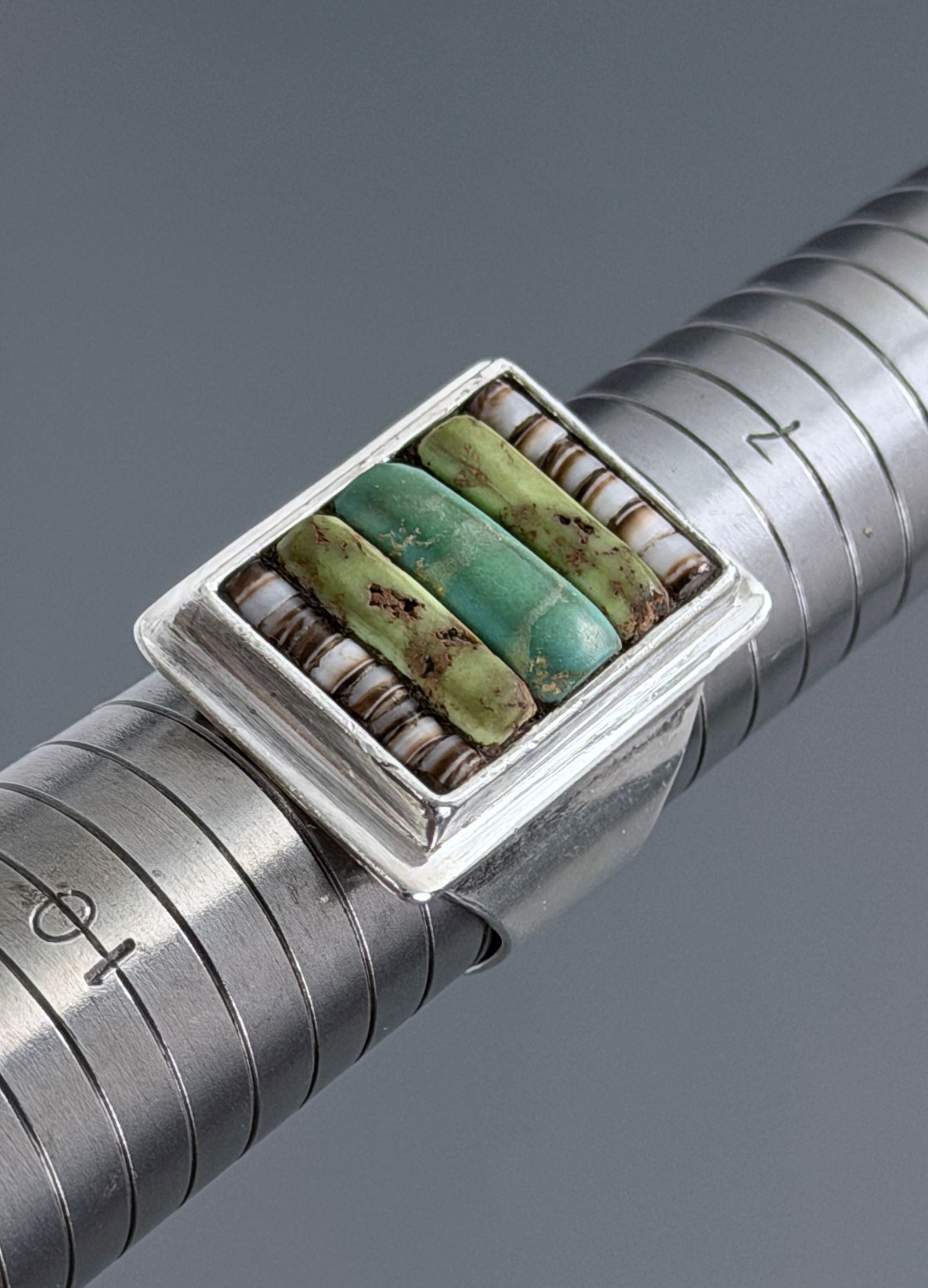 Important Old Pawn Navajo Cobblestone Gaspeite Turquoise Sterling Silver Vintage Native American (1 of 8)