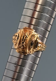 Vintage 1953 14K Gold Enamel School Graduation Ring