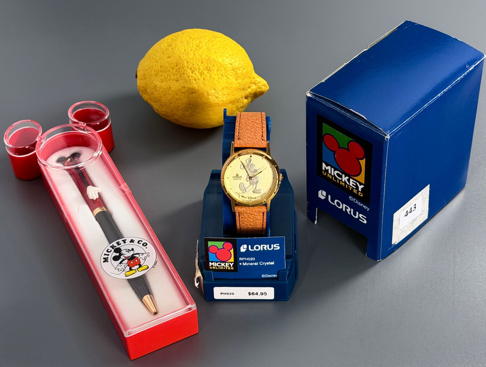Unused Boxed Mickey & Co Disney Pen and Lorus Mickey Unlimited Wrist Watch: Unused Boxed Mickey & Co Disney Pen and Lorus Mickey Unlimited Wrist Watch Please Note: Vidi Vici Gallery does not test clocks, watches, musical instruments, photo, video or electronic equipment, does