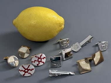 Vintage Cufflinks Mid Century Mens Jewelry Lot of 5 Pairs As Pictured