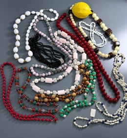 Lot of 12 Mid Century Costume Jewelry Necklaces